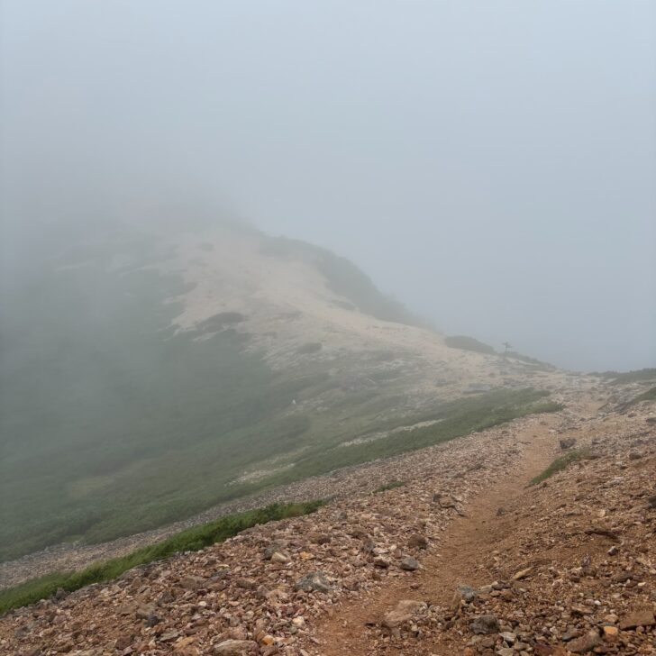 根石岳から天狗岳への登山道