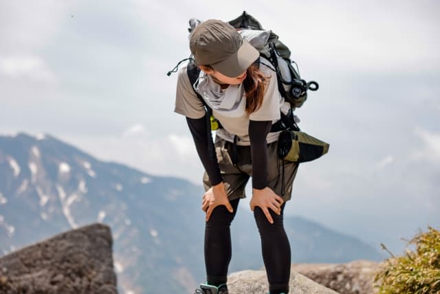 疲れた登山者