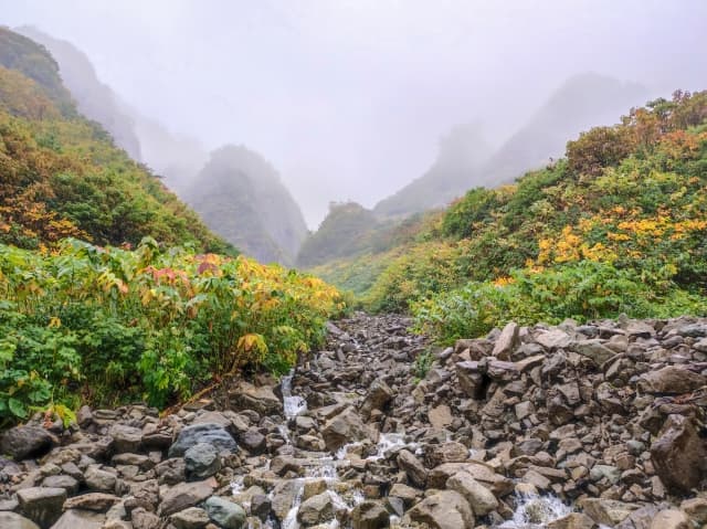 ガスが出てきた山