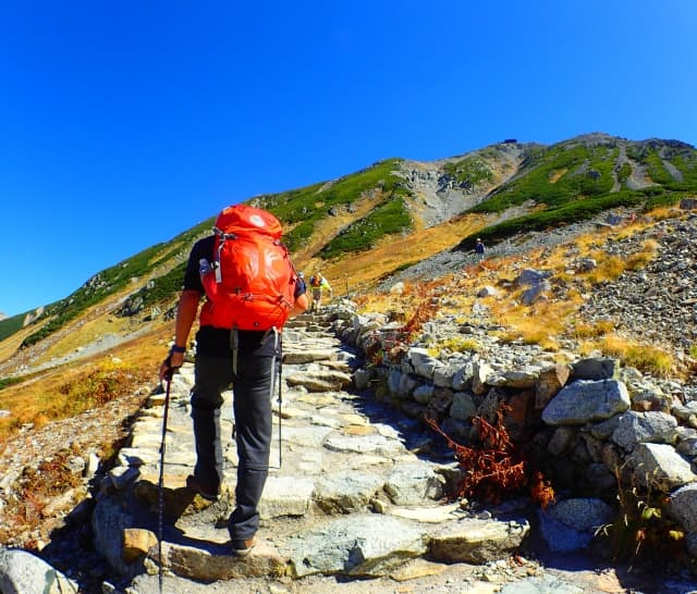 晴れた日の登山